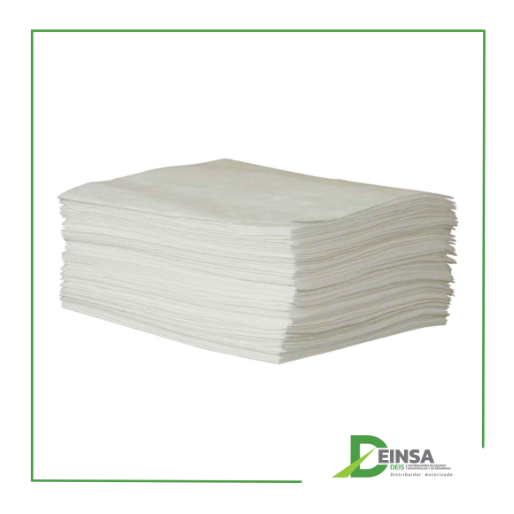 PAÑOS ABSORBENTES, BLANCOS, PARA ACEITES, DE 1 CAPA, 30'' x 30'', ENV-50
