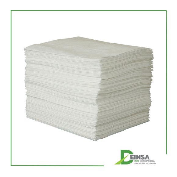 PAÑOS ABSORBENTES, BLANCOS, PARA ACEITES, DE 1 CAPA, 15'' x 19'', ENV-100